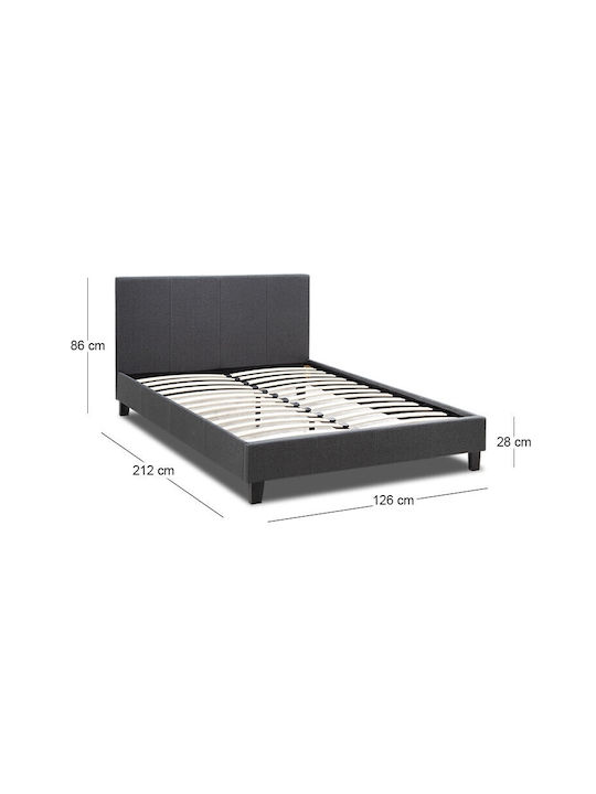 Flaches Betten Halbes Doppelbett Mit Stoff Grau Für Matratze 120x200cm