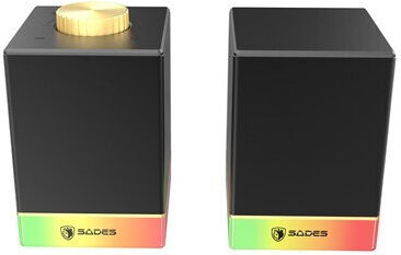 Sades Dionsyn Безжични Компютърни Говорители 2.0 с RGB Осветление и Bluetooth Мощност 5W Черни