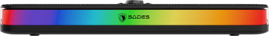 Sades Posevolt Ασύρματα Ηχεία Υπολογιστή 2.0 με RGB Φωτισμό και Bluetooth Ισχύος 10W Μαύρα