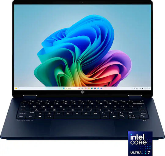 HP OmniBook X Flip 14-fm0023dx 14 Zoll IPS FHD+ Touchscreen (Ultra 7-256V/16GB/1TB SSD/W11 Startseite) Saphirblau (Englisch (US) Tastatursprache)