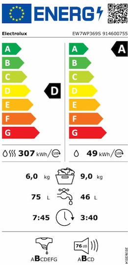 Electrolux EW7WP369S Пералня-Сушилня Ръхов 9kg/6kg С Парна Технология 1600 Оборота