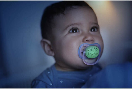 Philips Ultra Air Orthodontic Silicone Night Pacifiers Pink for 0-6 Months 2 Pieces