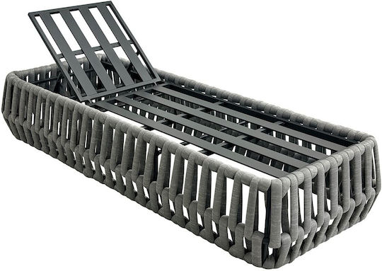 Woodwell Ξαπλώστρα Παραλίας Γκρι Αλουμινίου 75x195x42εκ.