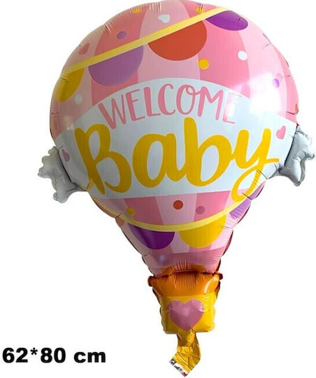 Baloane Metalizate Folie Flippy Mini Figurine Model Balon cu Aer Cald Tematică Fata Bine Ai Venit Bebeluș 80x62 Cm Ambalaj Individual Pai Inclus Umflare Aer Heliu Roz