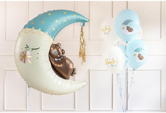 Set of 6 Balloons Latex Light Blue "baby Boy" 30cm (Μiscellaneous Designs)
