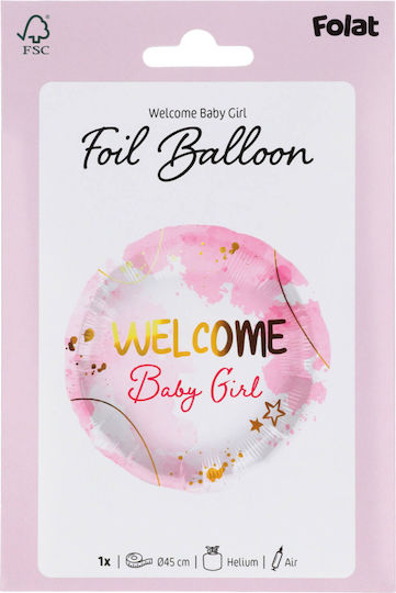 Balloon Foil Pink 18″ Welcome 45cm
