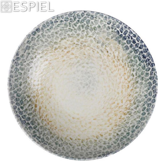 Espiel lizard Farfurie Adâncă din Porțelan Multicolor cu Diametru 23cm 6 Bucăți