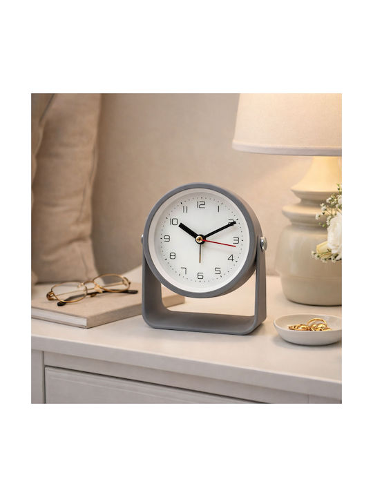 Alarm Clock Metal Silent Gray Matte Color 9.8x3.7x10.3cm Ankor Piece