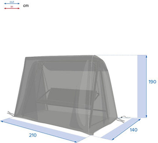 Hesperide Προστατευτικό Κάλυμμα Κούνιας 210x140x190εκ. σε Γκρι Χρώμα