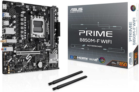 Asus Prime B850M-F Wi-Fi Motherboard Micro ATX with AMD AM5 Socket 90MB1N80-M0EAY0