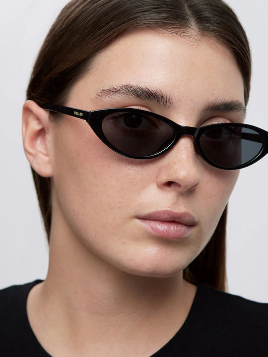 Meller All Unisex Sunglasses With Black Horn-Rimmed Frame And Black Polarized Lens OZ-TUTCAR