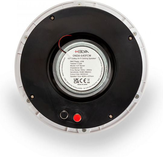 Helvia Onda 640fcw Ηχείο Οροφής 40W (Τεμάχιο) Λευκό