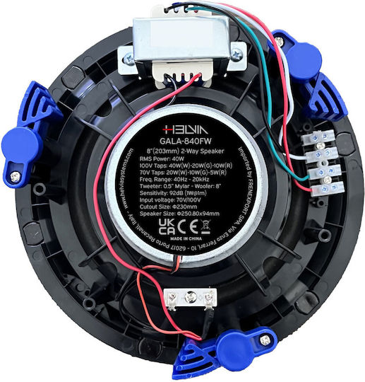 Helvia Gala 840fw Ηχείο Οροφής 40W (Τεμάχιο) Διάφανο