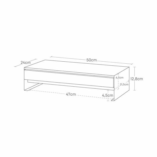 Yamazaki Suport De Birou Pentru Monitor Cu Sertar Alb (10187)