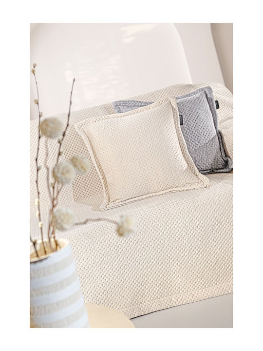 Guy Laroche Cooling Cuvertură Pentru Canapea 4 Locuri Catifea 170x350 cm Natural