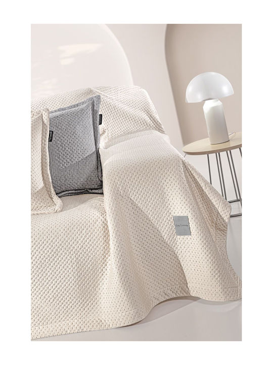 Guy Laroche Cooling Cuvertură Pentru Canapea 4 Locuri Catifea 170x350 cm Natural