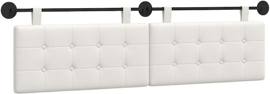 vidaXL Leather Bed Headboard Cushion White 190x55cm