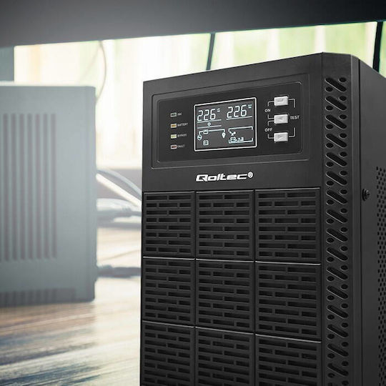 Qoltec 52282 Unitate UPS 3000VA 3000W cu 2 Prize Schuko