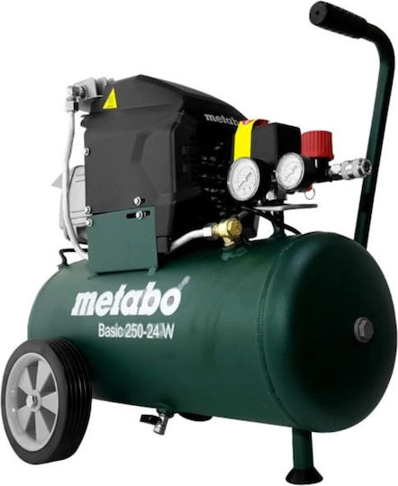 Metabo Basic 250-24 W Single-Phase Air Compressors 97dB with Power 2hp and Airtank 24lt 601533000