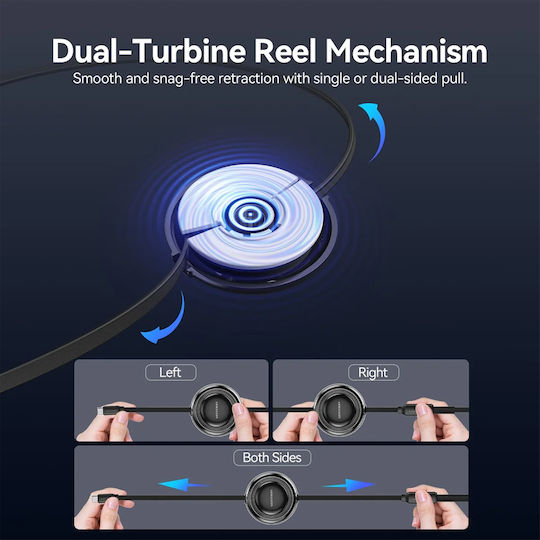 Vention Retractable USB to Type-C / Lightning Cable 5A Ροζ 1.1m TRKPBE