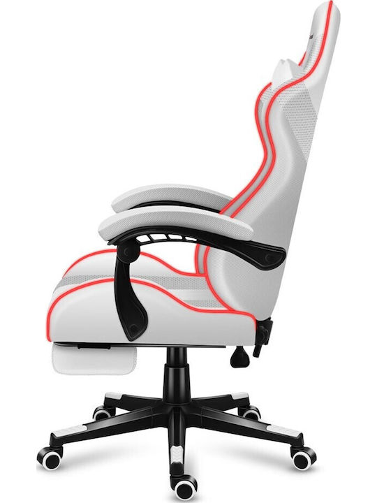 Huzaro Force 4.7 Fabric Gaming Chair with RGB Lighting and Footrest White