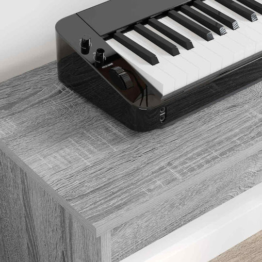 Vidaxl Gray Keyboard Stand Sonoma 120 X 32 X 64 Cm