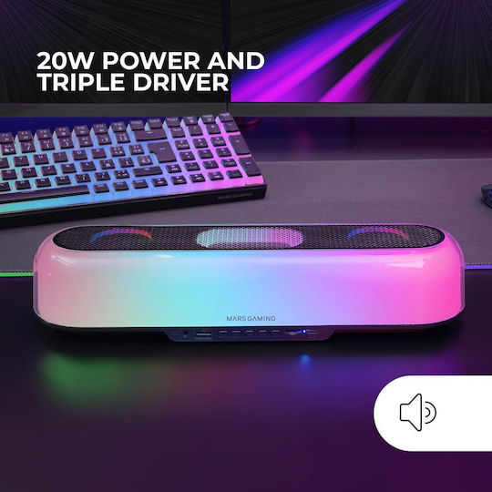 MSBORB 2.1 Wireless Speakers with RGB and Bluetooth 20W Black