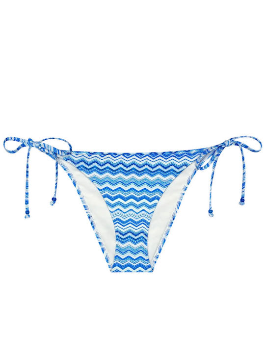 Summer Mix & Match Tai Bikini Slip mit Schnürung Hellblau-Design