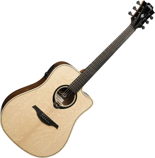 Lag Semi-Akustik Akustikgitarre THV30DCE Tramontane HyVibe Ausschnitt Natürlich