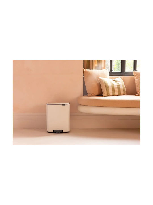 Brabantia Coș de Gunoi Plastic cu Pedală Bej 12l