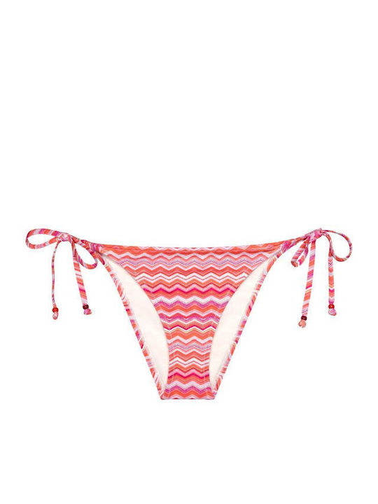 Summer Mix & Match Tai Bikini Slip με Κορδονάκια Κοραλί