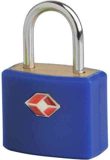 Travel Blue 027 Bronze Padlock Brass with Key Blue with TSA Certification 40mm Blue 1pcs
