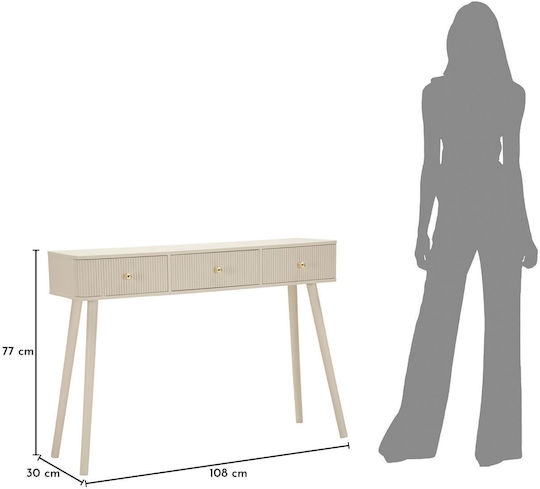 Wooden Console Ecru L108xW77xH30cm