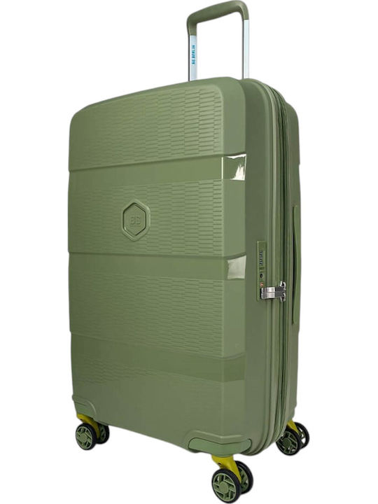 Bg Berlin Expandable Zip2 Μεγάλη Βαλίτσα Ταξιδίου Σκληρή Χακί με 4 Ρόδες Ύψους 69.5εκ.