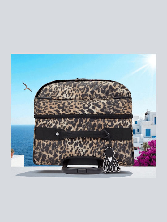 Kipling Spontaneous Μεσαία Βαλίτσα Ταξιδίου Wild Leopard με 4 Ρόδες Ύψους 66εκ.