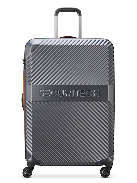 Securitech by Delsey Patrol Μεγάλη Βαλίτσα Ταξιδίου Σκληρή Grey με 4 Ρόδες Ύψους 75.5εκ.
