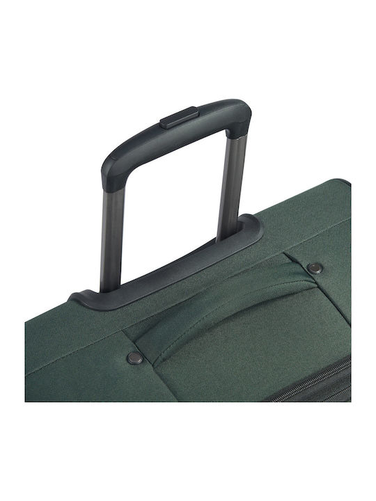 Securitech by Delsey Valiză De Călătorie Medie Din Material Textil Vanguard Verde Cu 4 Roți Înălțime 66 Cm