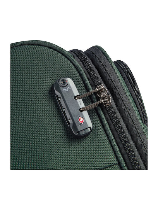 Securitech by Delsey Valiză De Călătorie Medie Din Material Textil Vanguard Verde Cu 4 Roți Înălțime 66 Cm