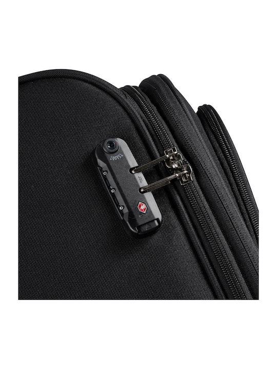 Securitech by Delsey Μεγάλη Βαλίτσα Ταξιδίου Υφασμάτινη Black με 4 Ρόδες Ύψους 76εκ.