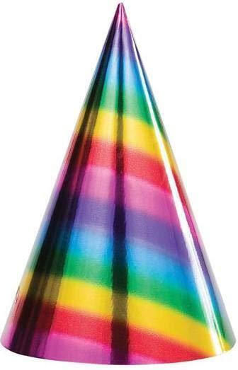 Χάρτινα Καπελάκια Rainbow Metallic Μεταλλικά 6 Τεμ