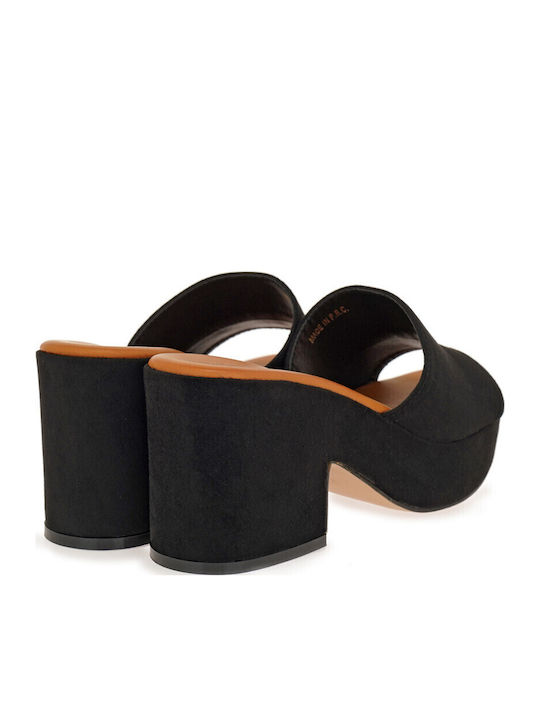 Mules With High Heel In Black Colour