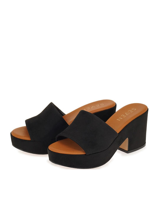 Mules With High Heel In Black Colour