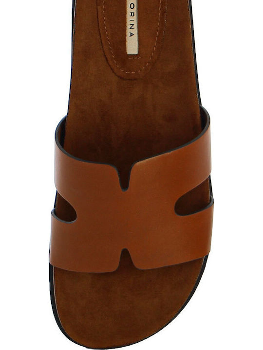 Flache Damen Sandalen Farbe Tabac Braun