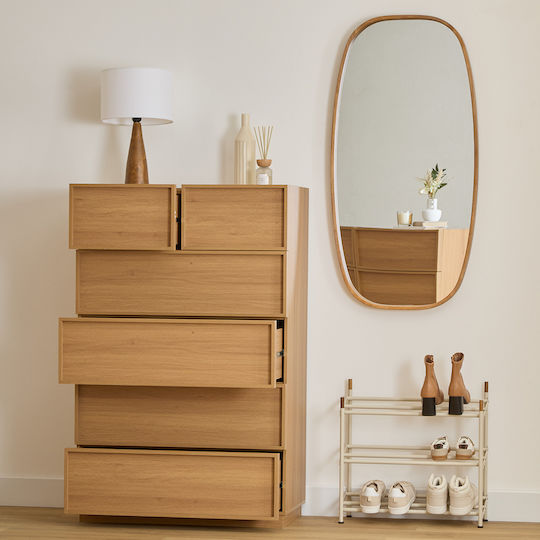Wooden Bedroom Chest of Drawers 80x48x127cm