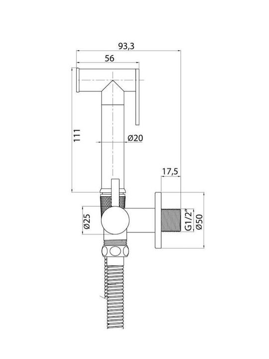 Interflex Επιτοίχια Μπαταρία Μπιντέ Γκρι