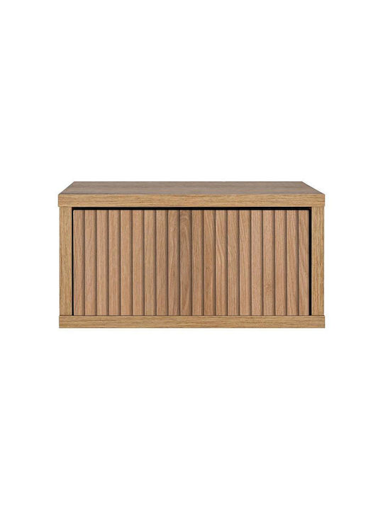 Bedside Table Abor Wooden Beige 39x34x18cm