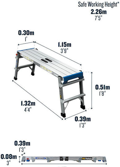 Aluminum Work Platform Werner 79025 150 Kg