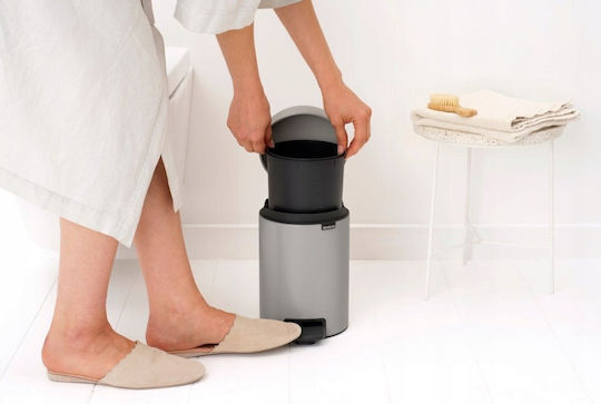 Brabantia Plastic Bathroom Bin 3l Gray