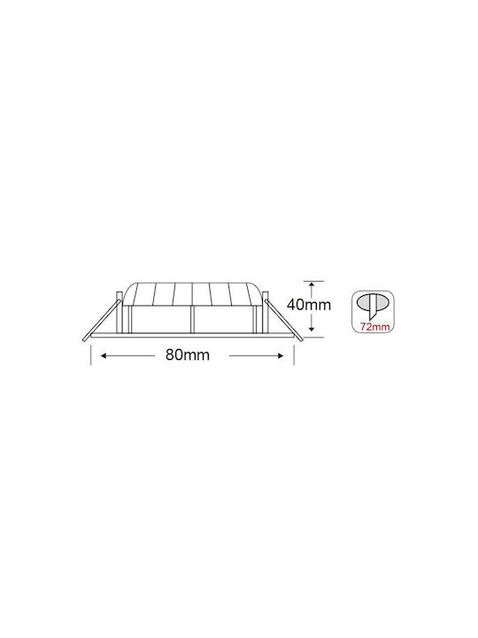 Aca Outdoor Ceiling Spot with Integrated LED 6W in Silver Color THEROC630SNM