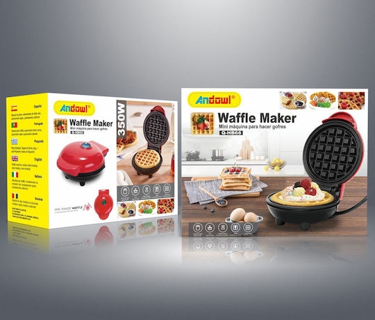 Andowl Mini Waffeleisen Für Runde Waffeln 350W